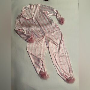 Linea Donatella Pajama Set in Pink and White Stripes